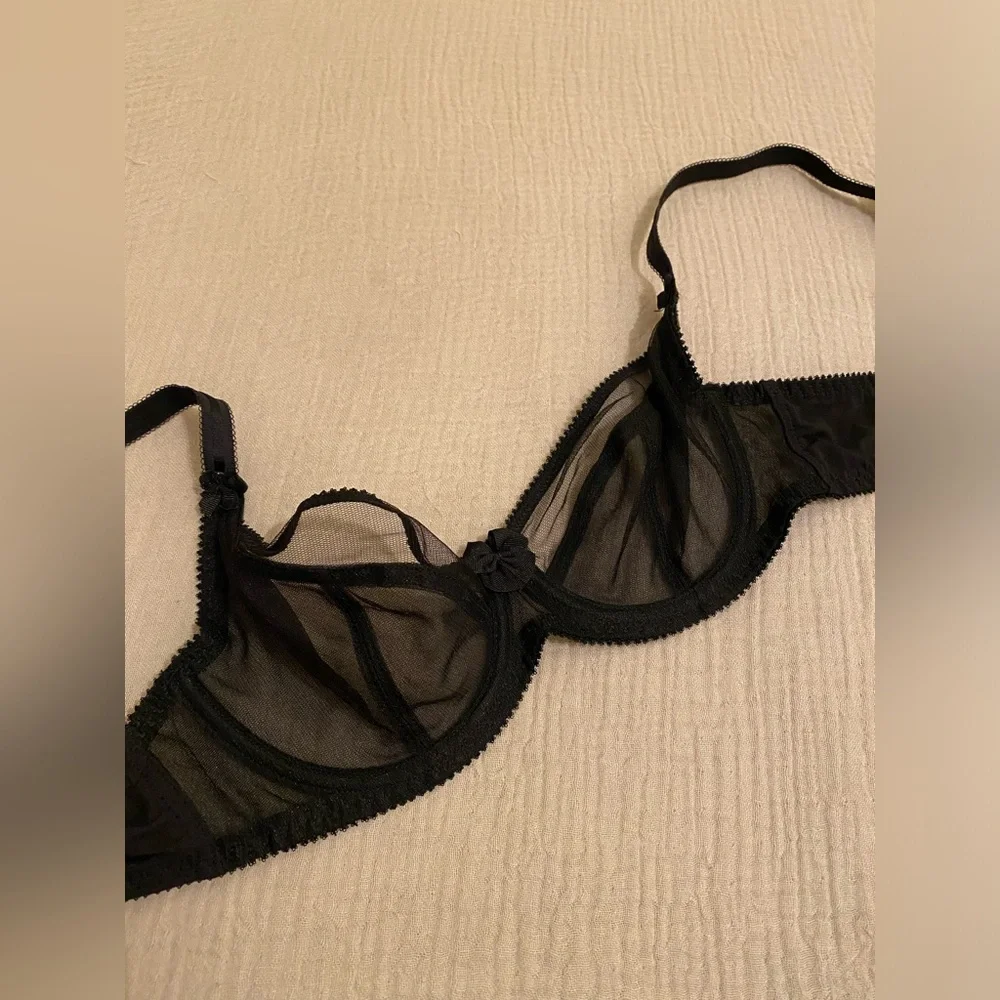 CLAUDETTE Dessie’s Full Coverage Elegant Black Sheer Bra. Size 36B . New